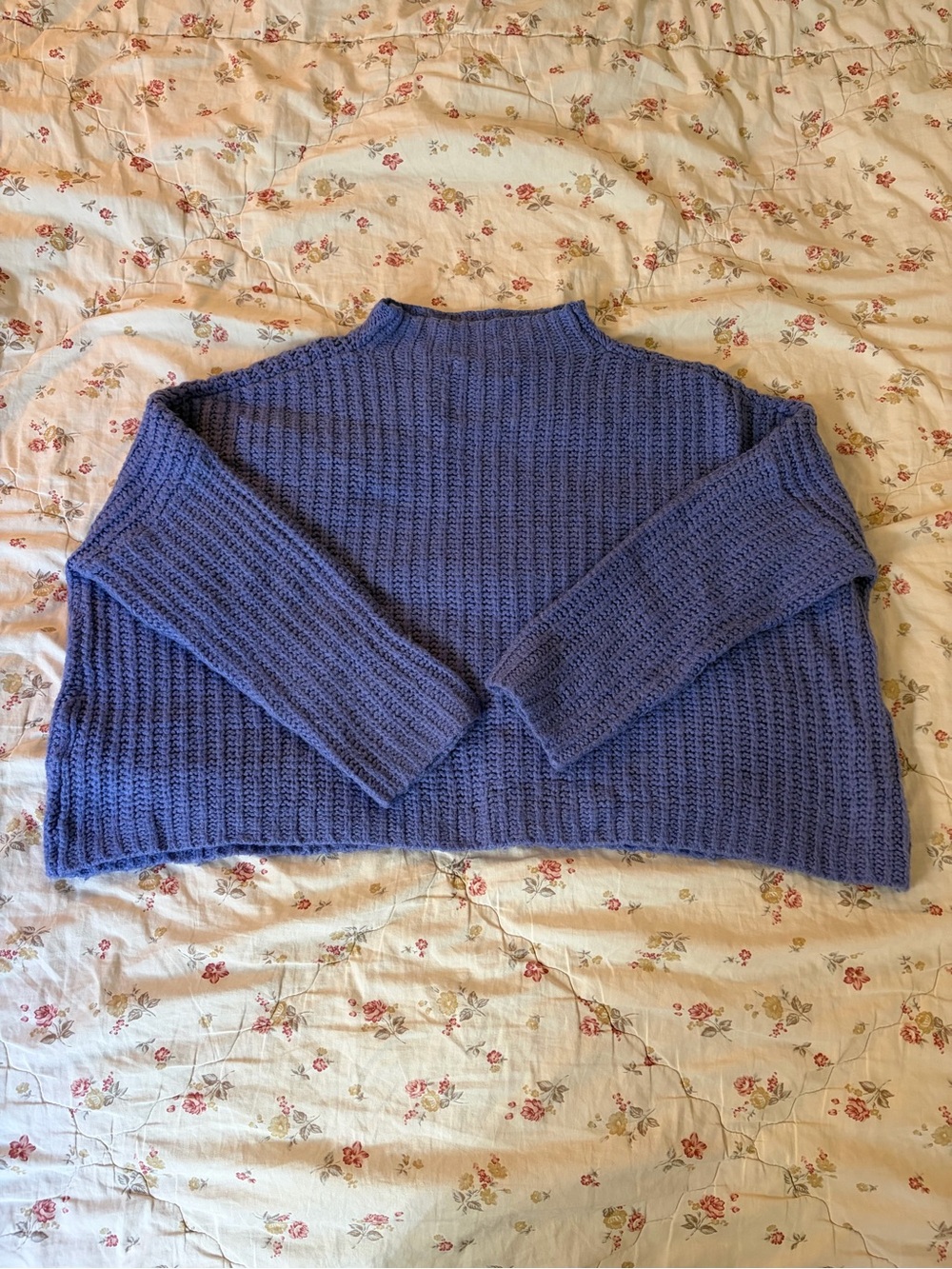 Twin Lavender Ribbed Mock-Neck Sweater - Women
